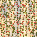 2Pcs 16.4Ft Flower Garland Artificial Rose Vines With 16.4Ft String Lights, Cute Fake Hanging Flower Vines Floral Garland Decorations For Wedding Party Wall Room Decor Aesthetic