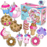 12 Pre-Cut Mini Treats Dessert Fun Kids Sewing Kit For Kids Ages 8-12 Children Beginners Sewing Kit Kid Crafts Make Your Own Felt Pillow Plush Craft Kit Girls And Boys Art Craft Kits Learn To Sew Kit