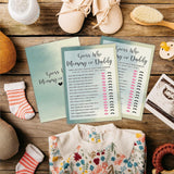 Guess Who Mommy Or Daddy Game Cards For Baby Shower - Agate Green - Gender Reveal, Baby Announcement, Gender Neutral Fill In Game Kit For Baby Shower, Party Favor & Supplies(30Pcs)-E03