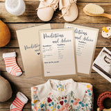 Baby Shower Prediction And Advice Game Kit - 30 Khaki Double Side Fill-In Game Cards For Baby Boy & Girl - Gender Reveal, Baby Announcement, Gender Neutral, Party Favor & Supplies - F1