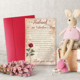 Poem Valentine’S Day Card Gifts For Husband Him, Romantic Wife To Husband Greeting With Heartfelt Love Message