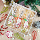 12 Pcs Christmas Whisk Baking Supplies Gifts Set-10'' Red Green Christmas Whisks With Gift Card Ribbon And Bag Holiday Kitchen Baking Supplies Stocking Stuffers Christmas Gifts For Neighbor Family