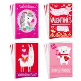 Hallmark Assorted Valentines Day Cards for Kids, 12 Cards with Envelopes (Unicorns, Bears, Llamas)