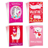 Hallmark Assorted Valentines Day Cards for Kids, 12 Cards with Envelopes (Unicorns, Bears, Llamas)