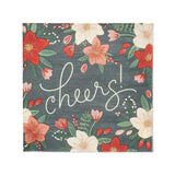 50-Count 6.5 In. X 6.5 In. Paper Napkins, Winter Floral Christmas Party Supplies
