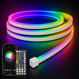 32.8FT RGB LED Neon Rope Lights App & Remote Control Music Sync Flexible Strip Lights