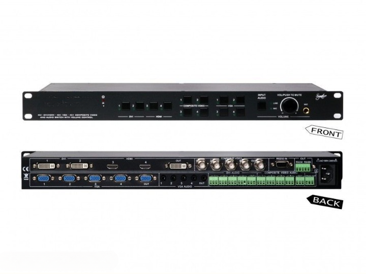 AT-DRC444 Presentation Switcher DVI/HDMI/VGA/Audio + IR/RS232 Control