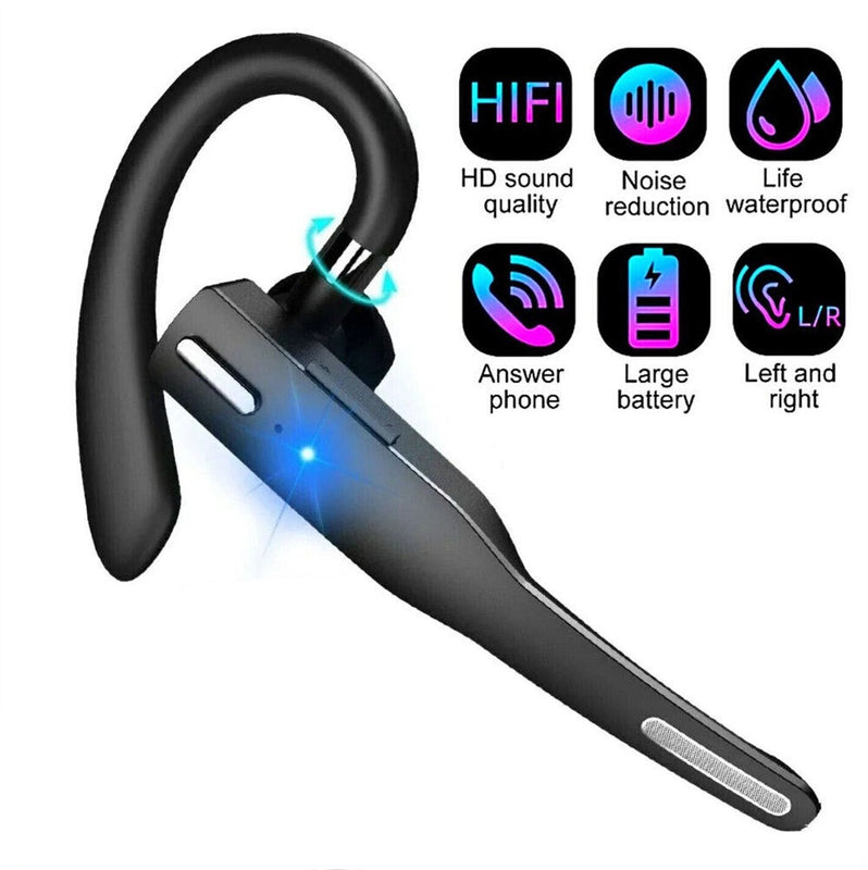 Trucker Wireless Headset Bluetooth 5.1 Earpiece Dual Mic Earbud Noise Cancelling