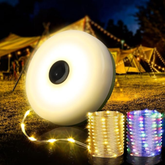 32.8FT Rechargeable Camping String Lights 4 in 1 Portable LED Tent Lights with 8 Lighting Modes Waterproof Hanging Lights for Patio Awning Garden Outdoor Camping