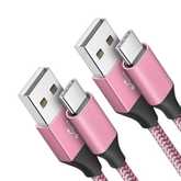 2 Pack 10FT USB A to USB C Fast Charging Cable Long Type C Charger Cord Pink