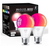 Smart Light Bulbs 2 Pack A19 RGBW Color Changing LED 800LM Dimmable Alexa Google Home Compatible