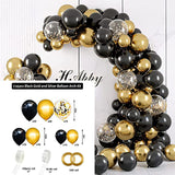 114pcs Black & Gold Balloon Set for Bold Birthday Party Decorations
