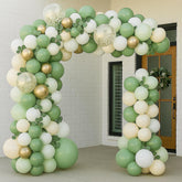 143pcs Olive Green Balloon Kit for Elegant Gender-Neutral Baby Shower Decor