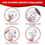 Red, Black White Balloon Arch Set (52pcs) with Confetti Great for Parties & Weddings