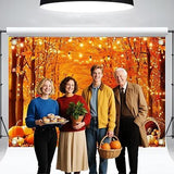 7x5FT Fall Thanksgiving Backdrop Maple Leaves Pumpkin Autumn Photo Background