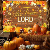 Give Thanks to The Lord Backdrop Autumn Harvest Thanksgiving Photo Background