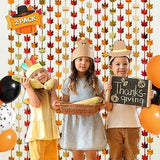 Fall Decor 2 Pack Red Gold Orange Maple Leaves Foil Fringe Backdrop Thanksgiving Party