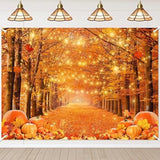 7x5FT Fall Photography Backdrop Autumn Maple Leaves Forest Thanksgiving Party Decor