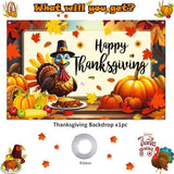 Happy Thanksgiving Backdrop 71x43 Inch Fall Photo Background Party Decorations