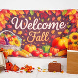 Welcome Fall Backdrop Pumpkin Sunflower 70x43 Inch Thanksgiving Party Decorations
