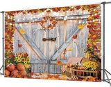 7x5ft Fall Thanksgiving Backdrop Pumpkin Harvest Barn Autumn Maple Leaves Party Photo Booth