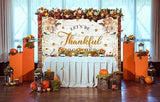 Happy Thanksgiving Backdrop Fall Boho Floral Pumpkins Friendsgiving Party Photo Props 7x5FT