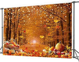 7x5ft Fall Photography Backdrop Autumn Maple Forest Pumpkin Thanksgiving Party Photo Background
