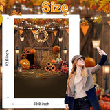 Fall Thanksgiving Backdrop Pumpkin Harvest Barn Maple Leaves Rustic Door Photo Studio 5x7ft