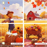 7x5ft Fall Thanksgiving Backdrop Scarecrow Harvest Hay Pumpkins Autumn Party Photo Background