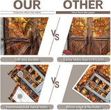 7x5ft Autumn Fall Backdrop Rustic Barn Door Pumpkins Maple Leaves Thanksgiving Party Banner