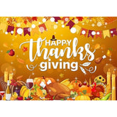 7x5ft Happy Thanksgiving Backdrop Turkey Pumpkin Maple Leaf Harvest Party Photo Background