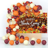 Happy Thanksgiving Banner Backdrop Fall Pumpkin Turkey Maple Leaves Friendsgiving Party 70.8x43.3 Inch