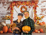 7x5ft Fall Thanksgiving Backdrop Rustic Barn Door Pumpkin Maple Wreath Haystack Sunflower