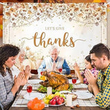 6x3.6ft Lets Give Thanks Backdrop Happy Thanksgiving Wildflower Pumpkin Friendsgiving Party Banner
