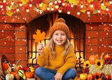 7x5ft Fall Fireplace Backdrop Thanksgiving Autumn Harvest Pumpkin Photo Banner