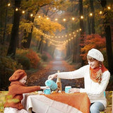 10x10ft Fall Backdrop Glitter Forest Autumn Scene Thanksgiving Friendsgiving Photography Banner