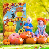 Autumn Scarecrow Backdrop with Pumpkins for Thanksgiving and Fall Harvest Photos