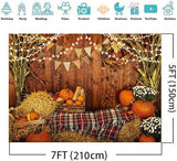 Rustic Barn Backdrop with Maple Leaves and Sunflowers for Fall Thanksgiving Photos