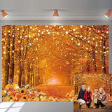 Autumn Forest Backdrop with Maple Leaves for Thanksgiving and Fall Party Photos