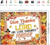 7x5ft Christian Thanksgiving Backdrop with "Give Thanks" and His Love Theme