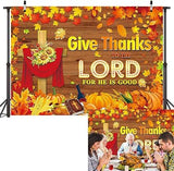 Give Thanks to The Lord Backdrop Banner for Fall Thanksgiving Christian Decor