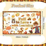 Fall in Love with Learning Backdrop with Pumpkins Maple Leaves Cl