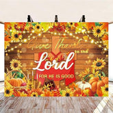 7x5ft Christian Thanksgiving Backdrop with "Give Thanks to The Lord" Theme