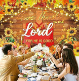 7x5ft Christian Thanksgiving Backdrop with "Give Thanks to The Lord" Theme