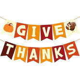 Give Thanks Banner for Thanksgiving Friendsgiving Party Indoor Outdoor Decor