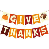 Give Thanks Banner for Thanksgiving Friendsgiving Party Indoor Outdoor Decor