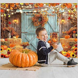 7x5ft Fall Photography Backdrop with Pumpkin Harvest for Thanksgiving Party Decor