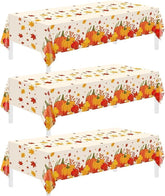 3-Pack Thanksgiving Tablecloths 54x108 Inch Pumpkin Maple Decor for Fall Parties