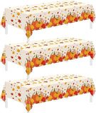 3-Pack Thanksgiving Tablecloths 54x108 Inch Pumpkin Maple Decor for Fall Parties