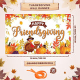 Happy Friendsgiving Banner 72x44 Inch Backdrop for Party & Photography Decor